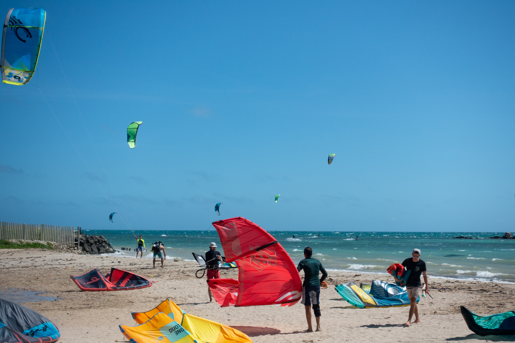Wind-surfers in Noumea.