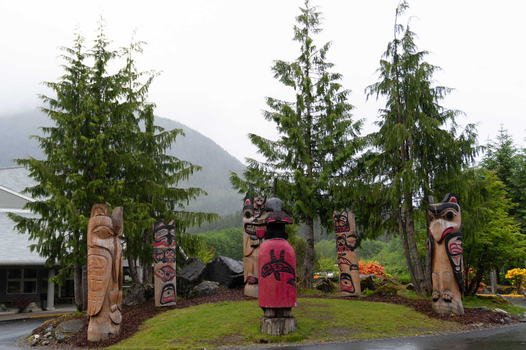 Totem poles in Ketchikan.
