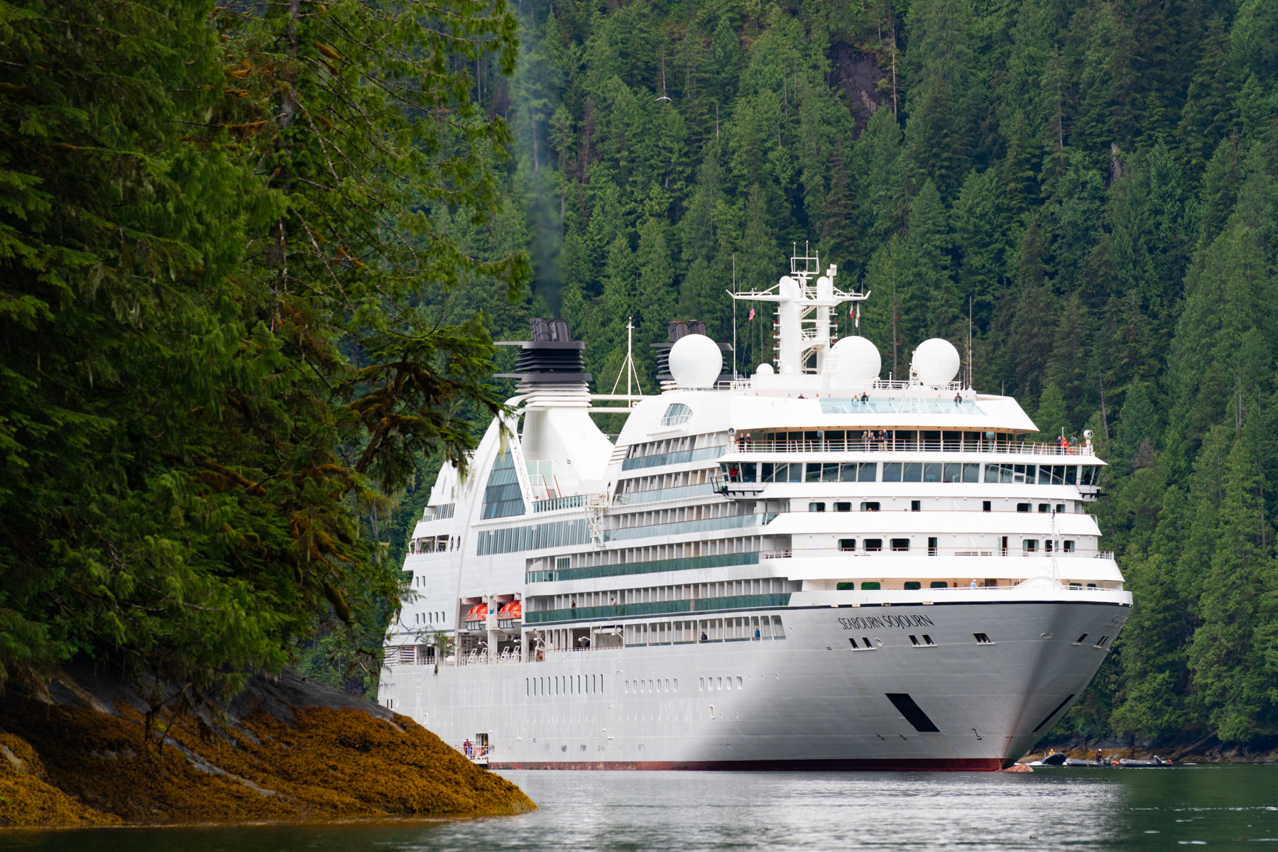 The ship waiting in Rudyerd Passage.