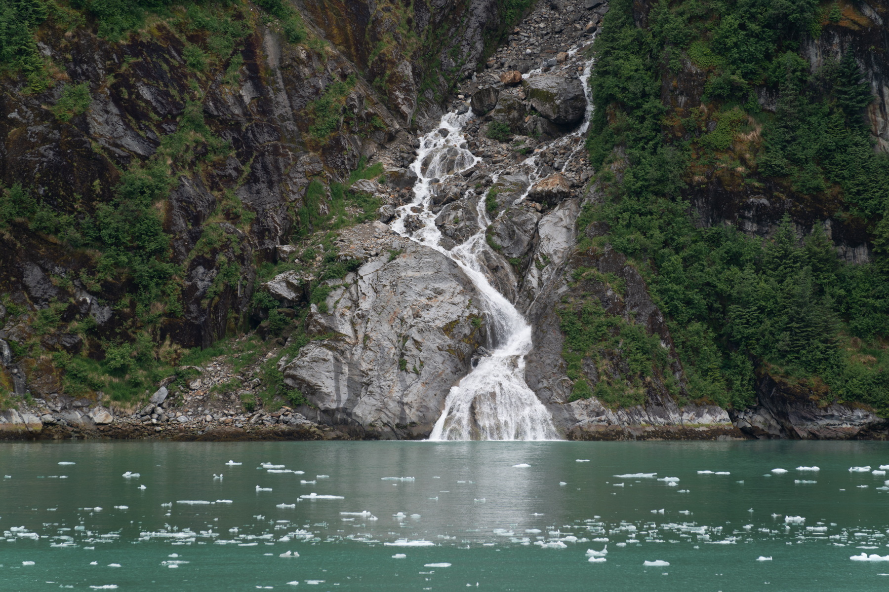 A waterfall in Endicott Arm.