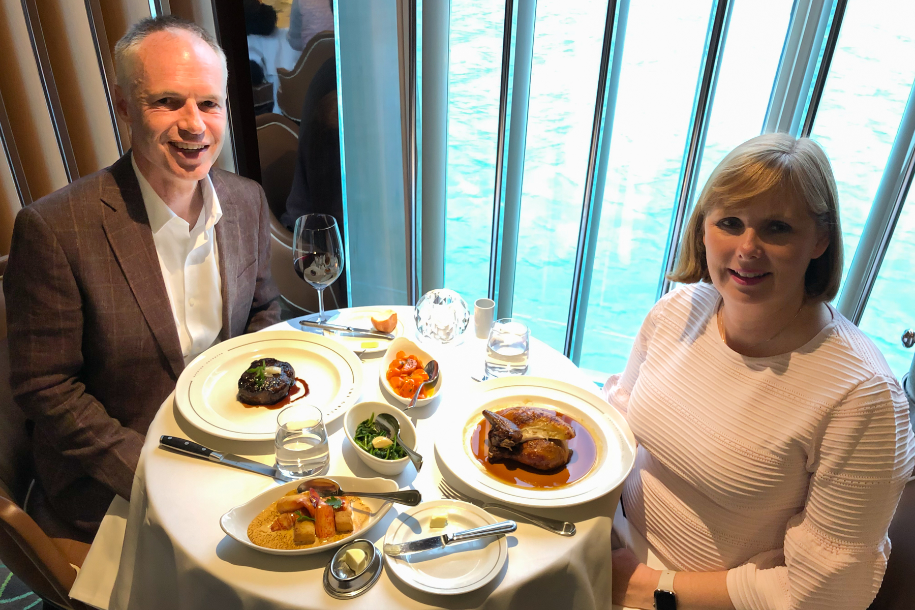Keith and Andrea at dinner.