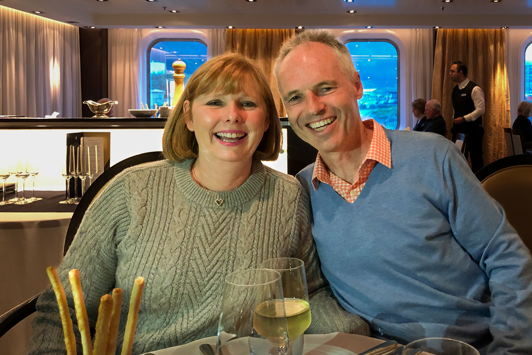 Andrea and Keith at dinner.