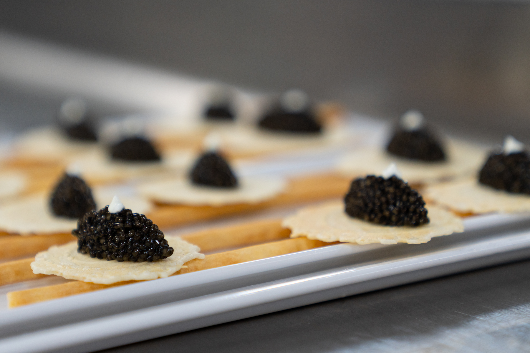 Caviar snack.