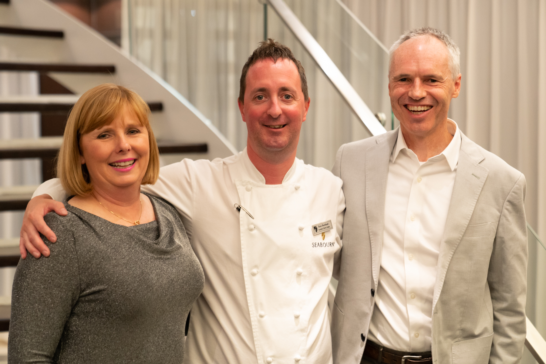 Andrea and Keith with Ross, the Executive Chef.