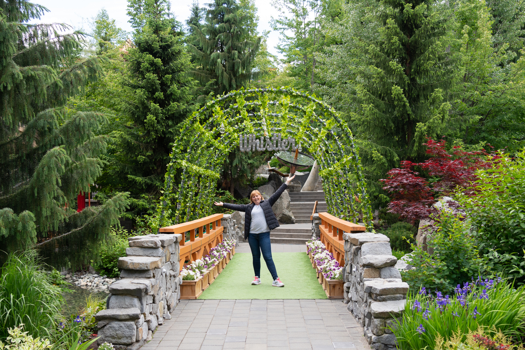 Andrea in the garden at the hotel.