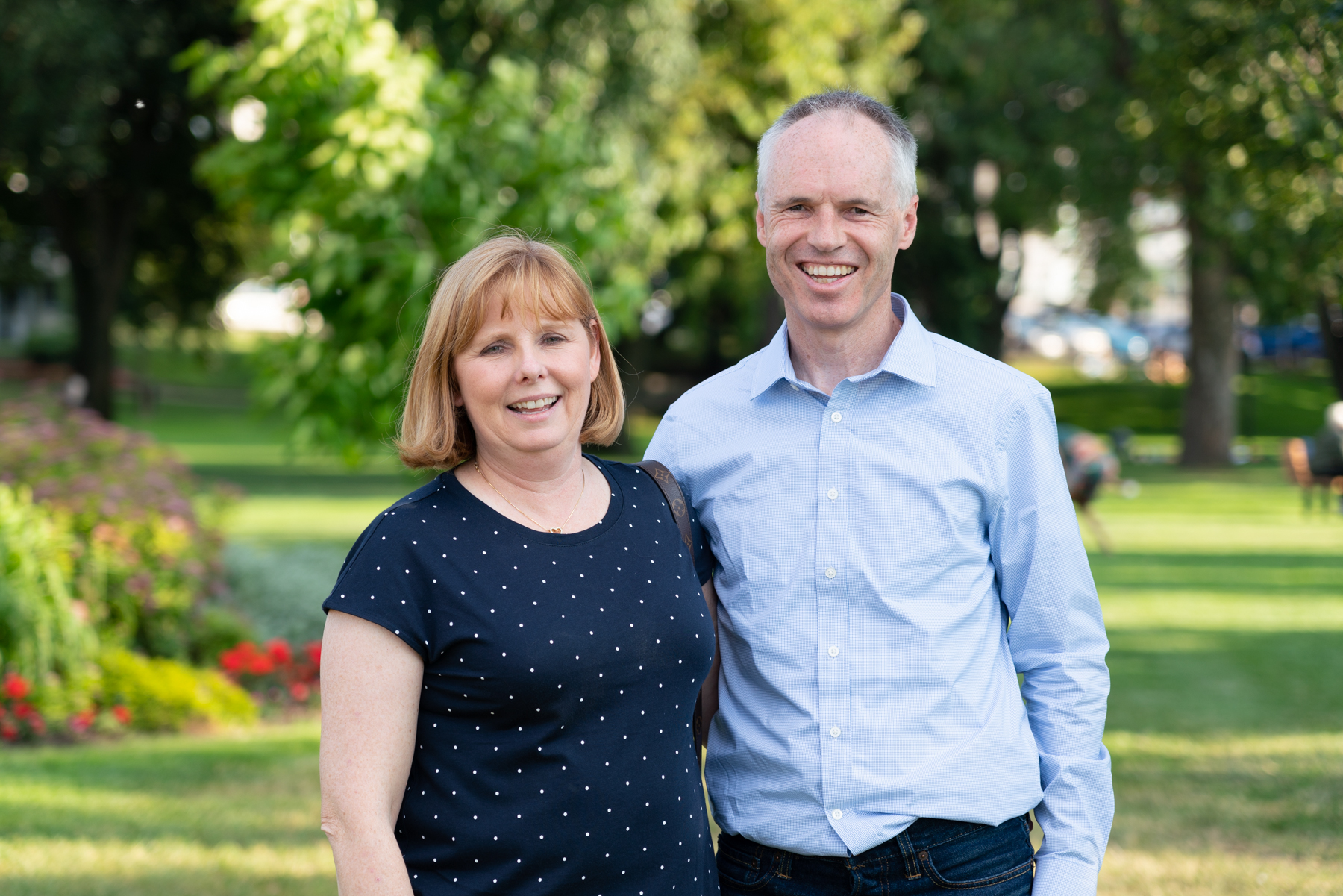 Andrea and Keith in the Princess Diana Garden in Kamloops.