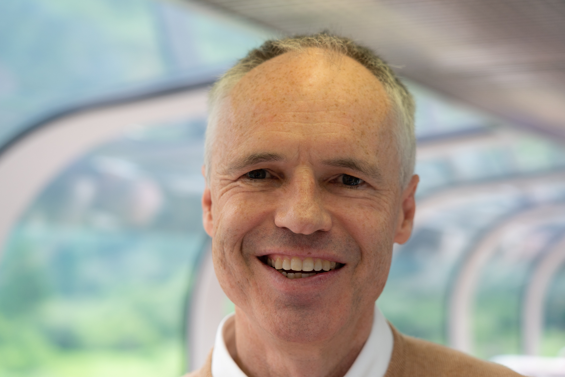 Keith on the Rocky Mountaineer.