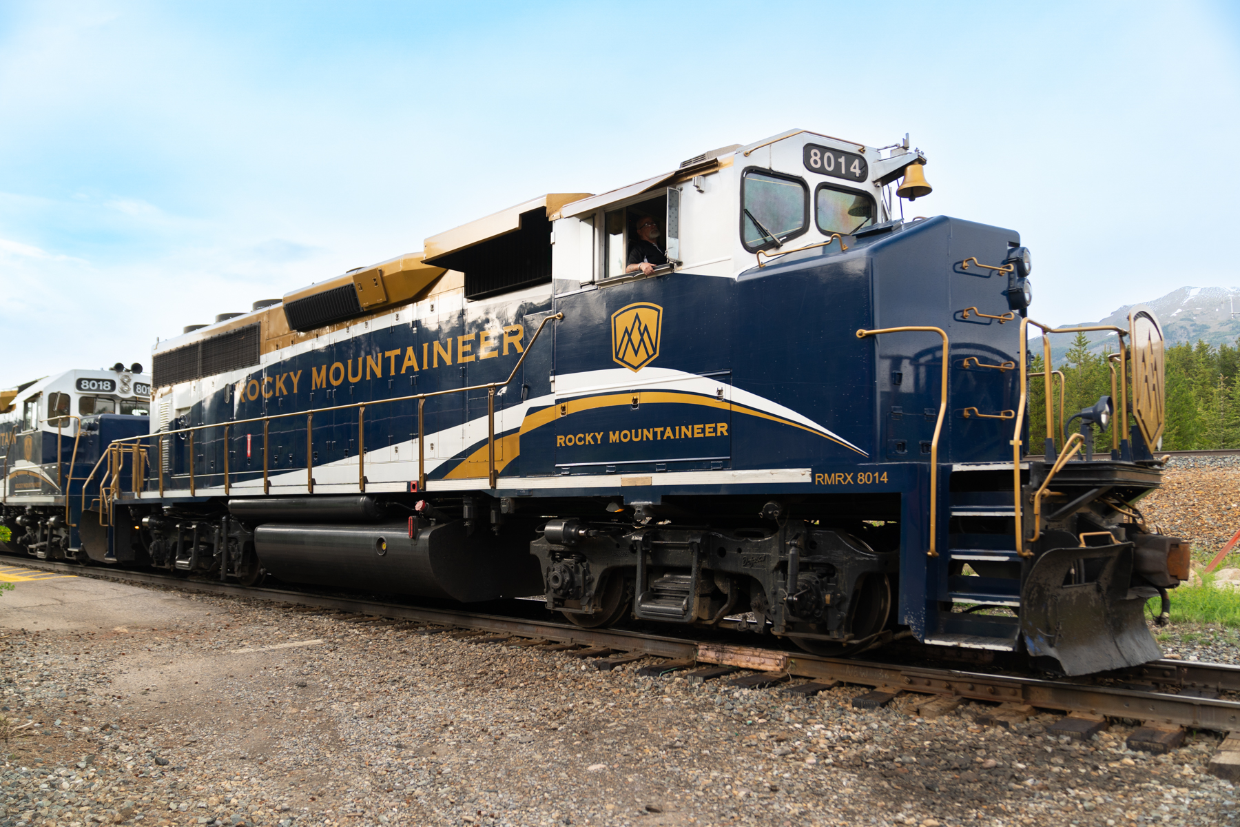 The Rocky Mountaineer, parked at Lake Louise.