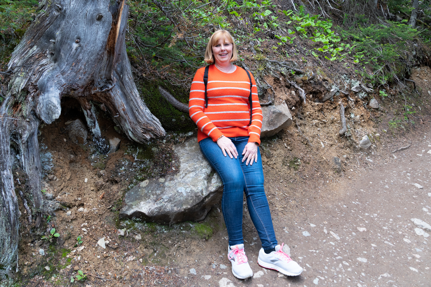 Andrea on the trail at Lake Louise.