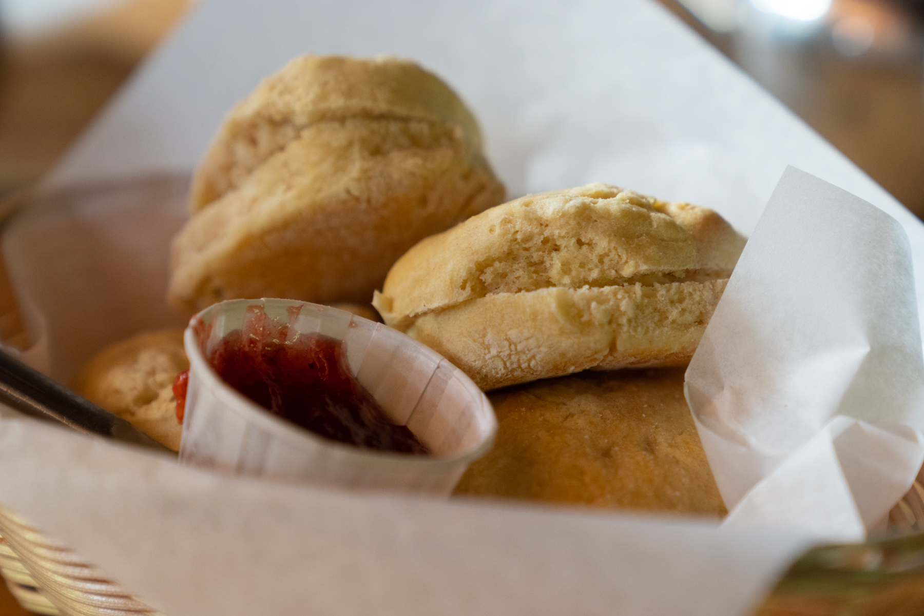 Scones and jam at Lake Agnes Tea House.