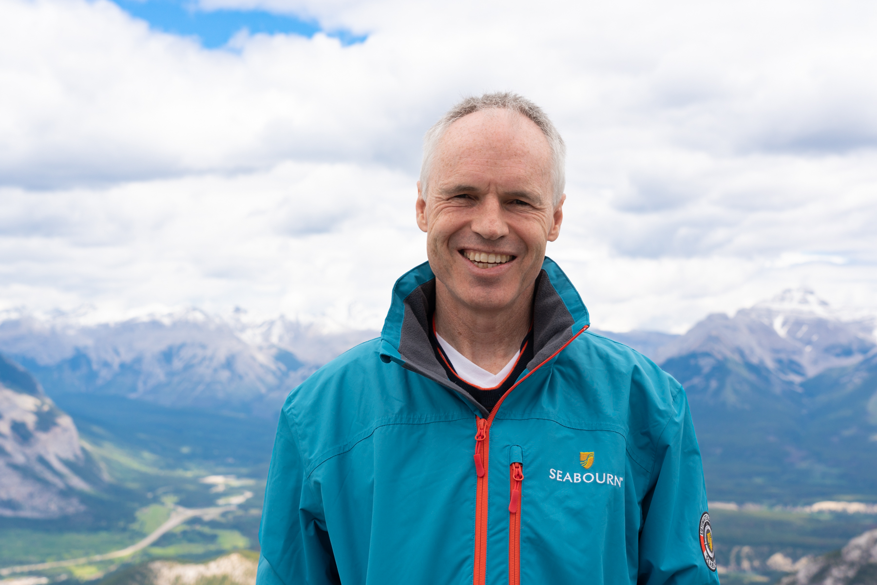 Keith at the summit of Sulphur Mountain in Banff.