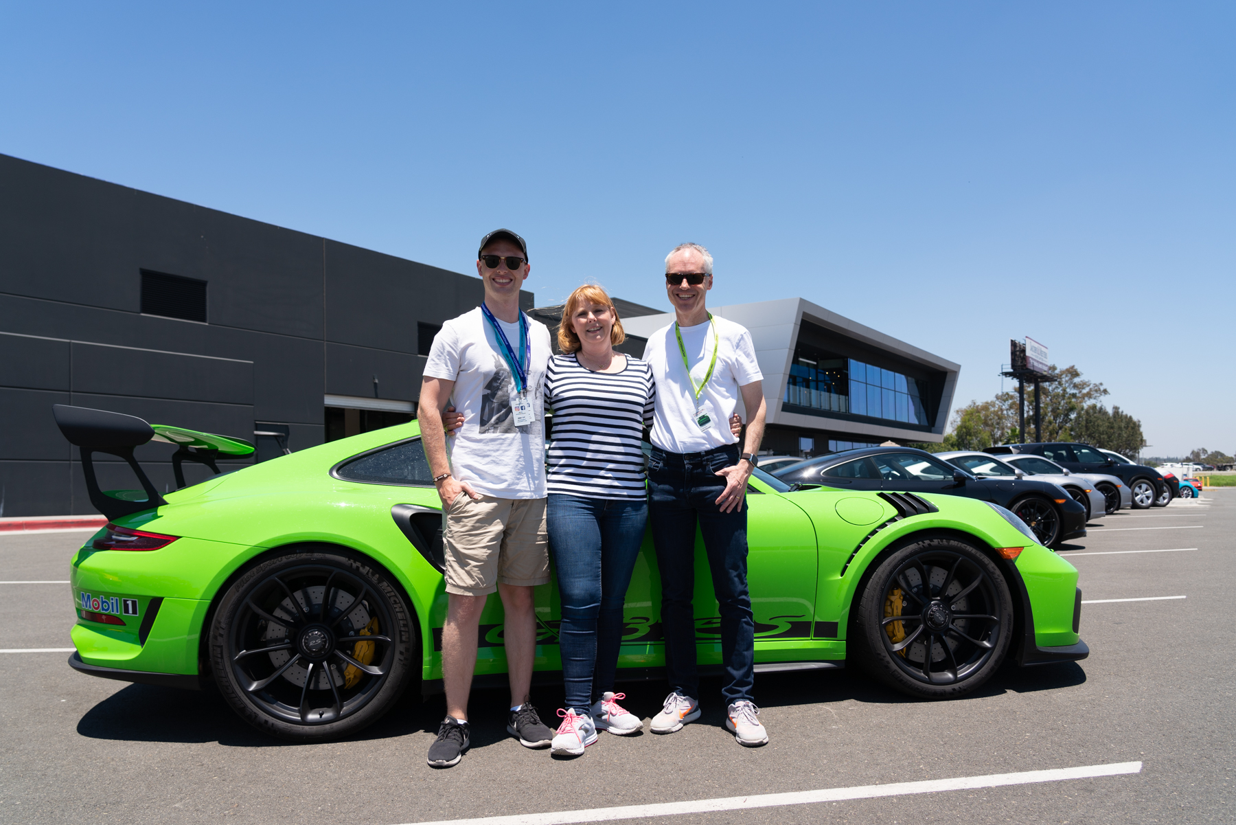 Matt, Andrea, and Keith, at the Porsche Experience Centre.