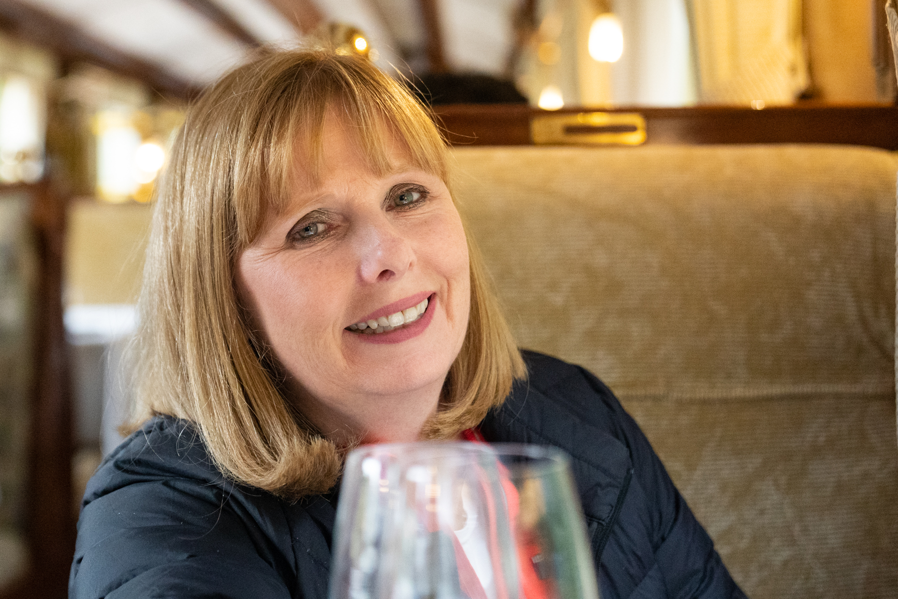 Andrea on the train.