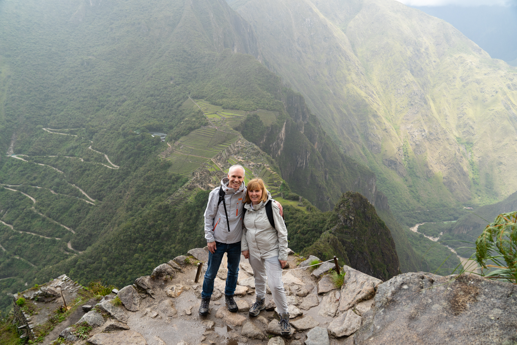 On the descent, with the citadel in the background.