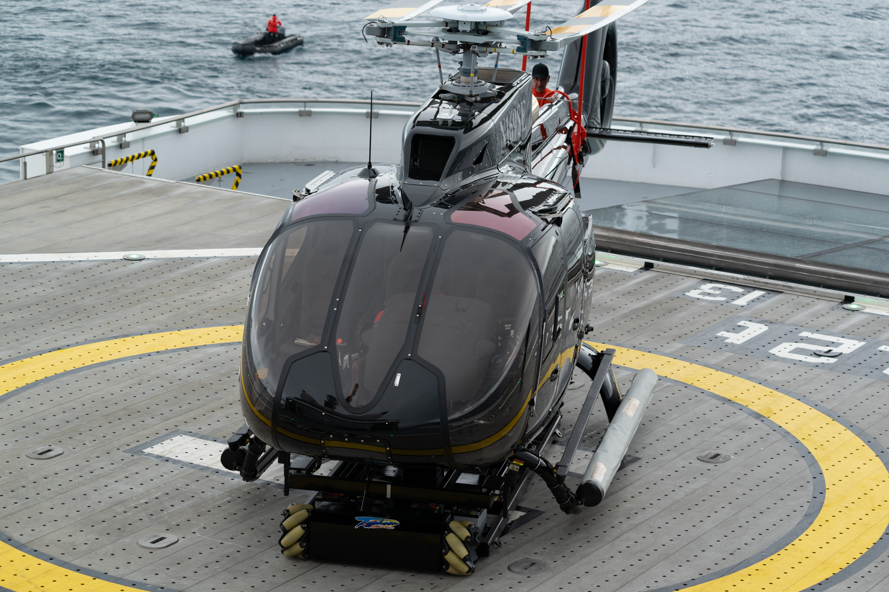 The ship's helicopter.