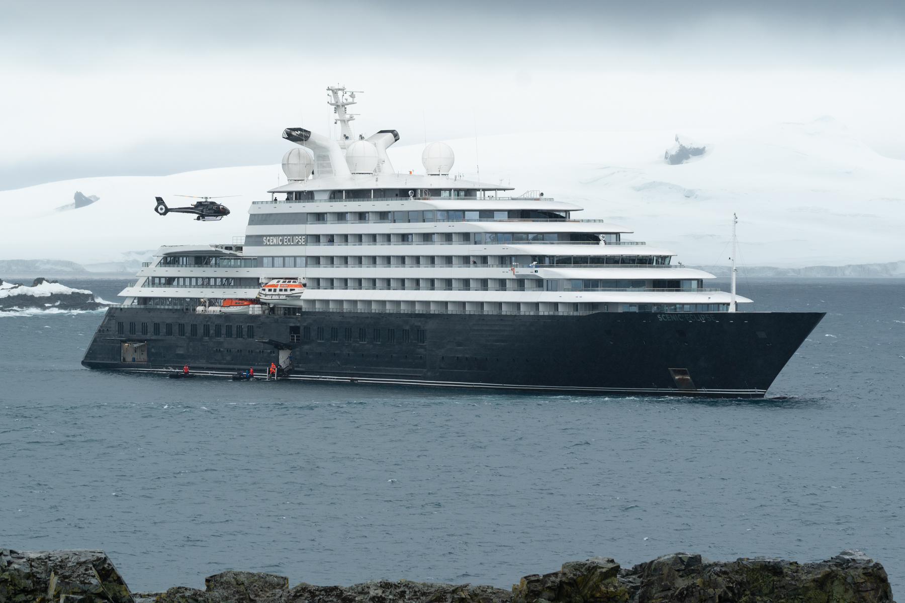 The Eclipse, waiting off Half Moon Island.