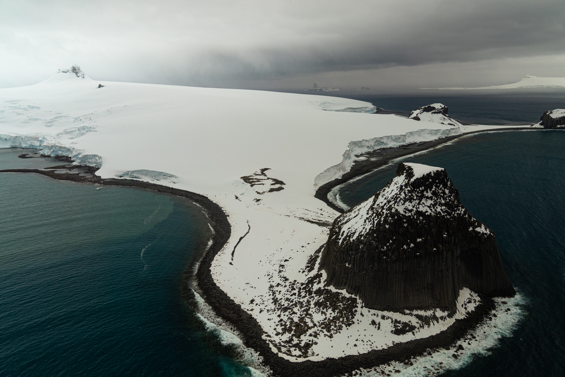 Over the South Shetland Islands.