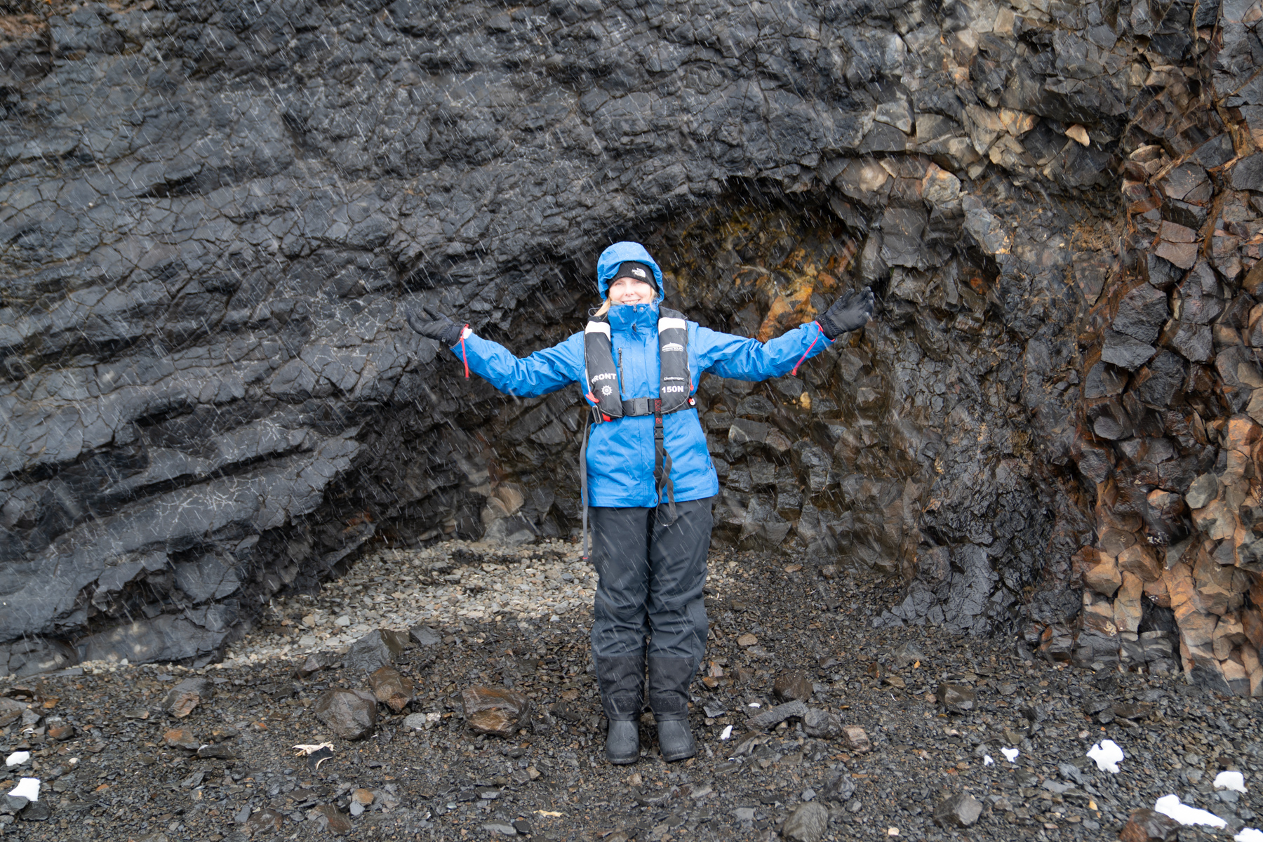 Andrea on Devil Island.
