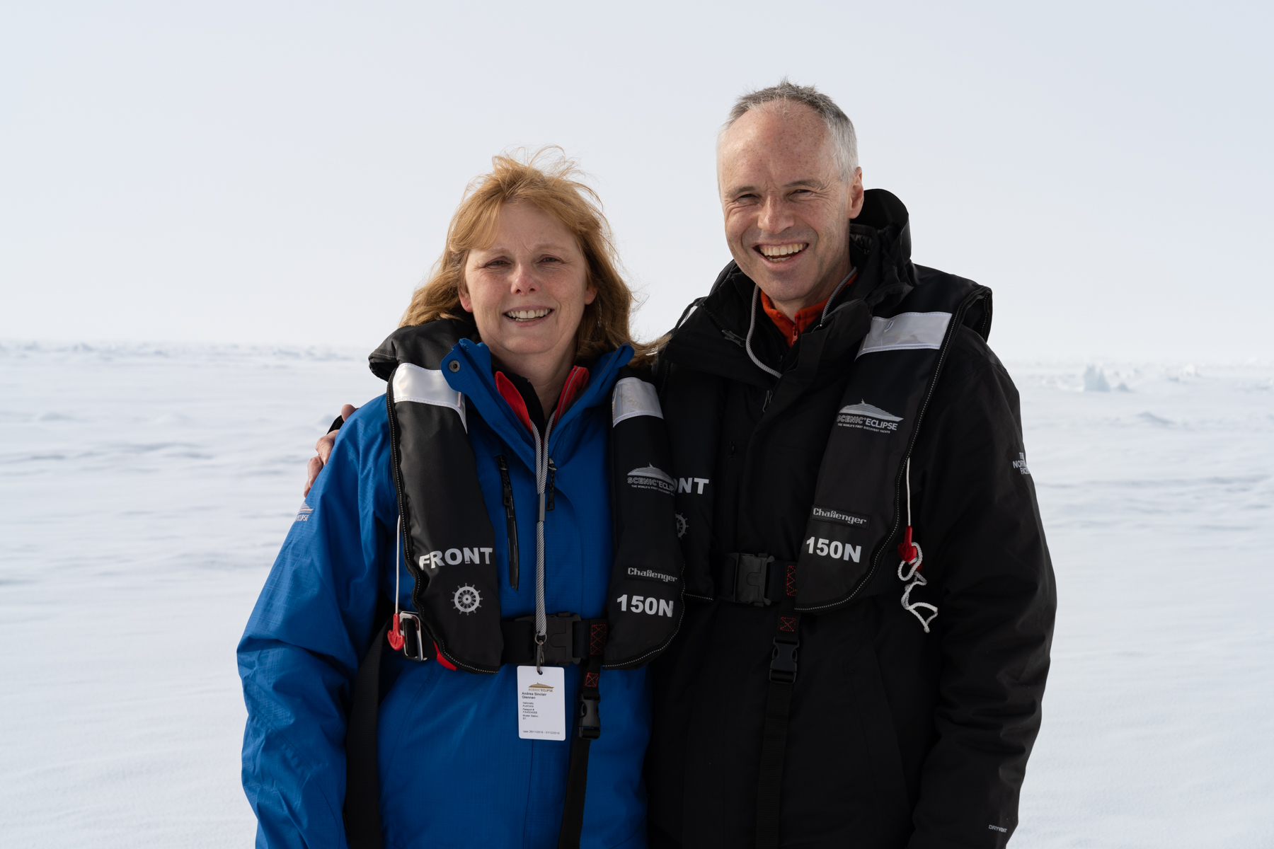 Andrea and Keith on the sea ice.