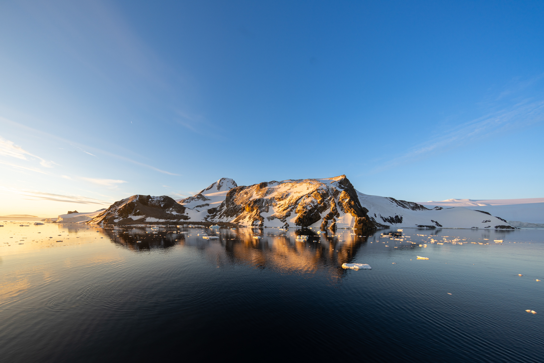 A beautiful sunset-drenched island.