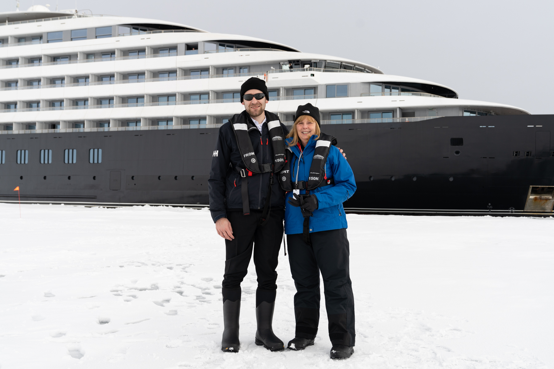 Andrea with the ship's captain.