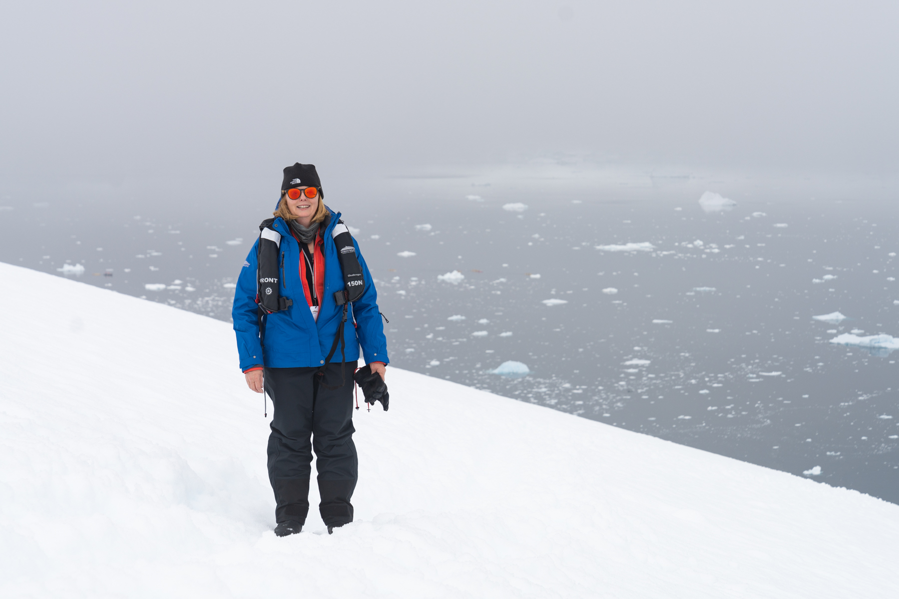 Andrea on the climb up the glacier.