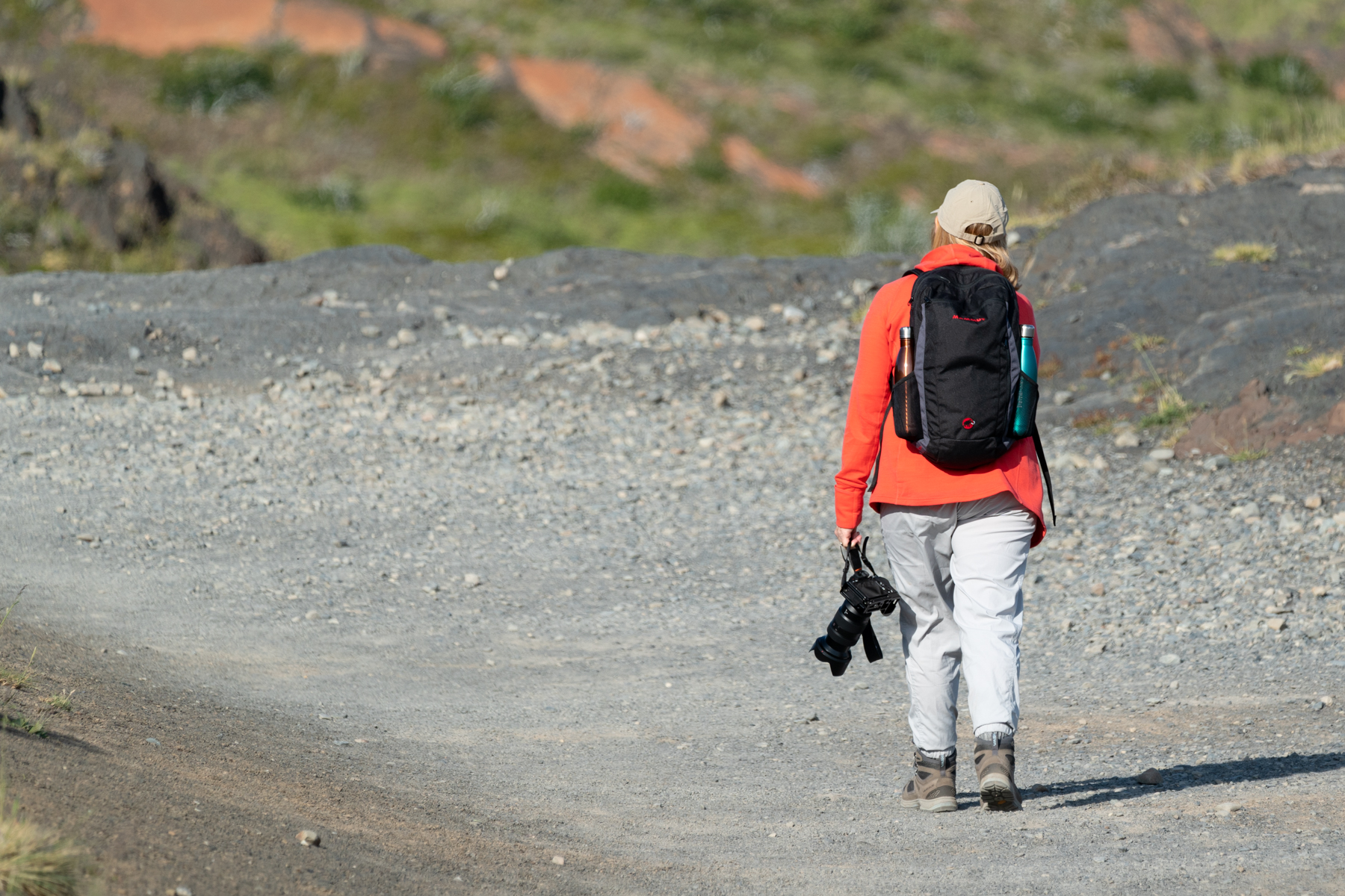 Andrea, trekking back from Lago Nordenskjold.