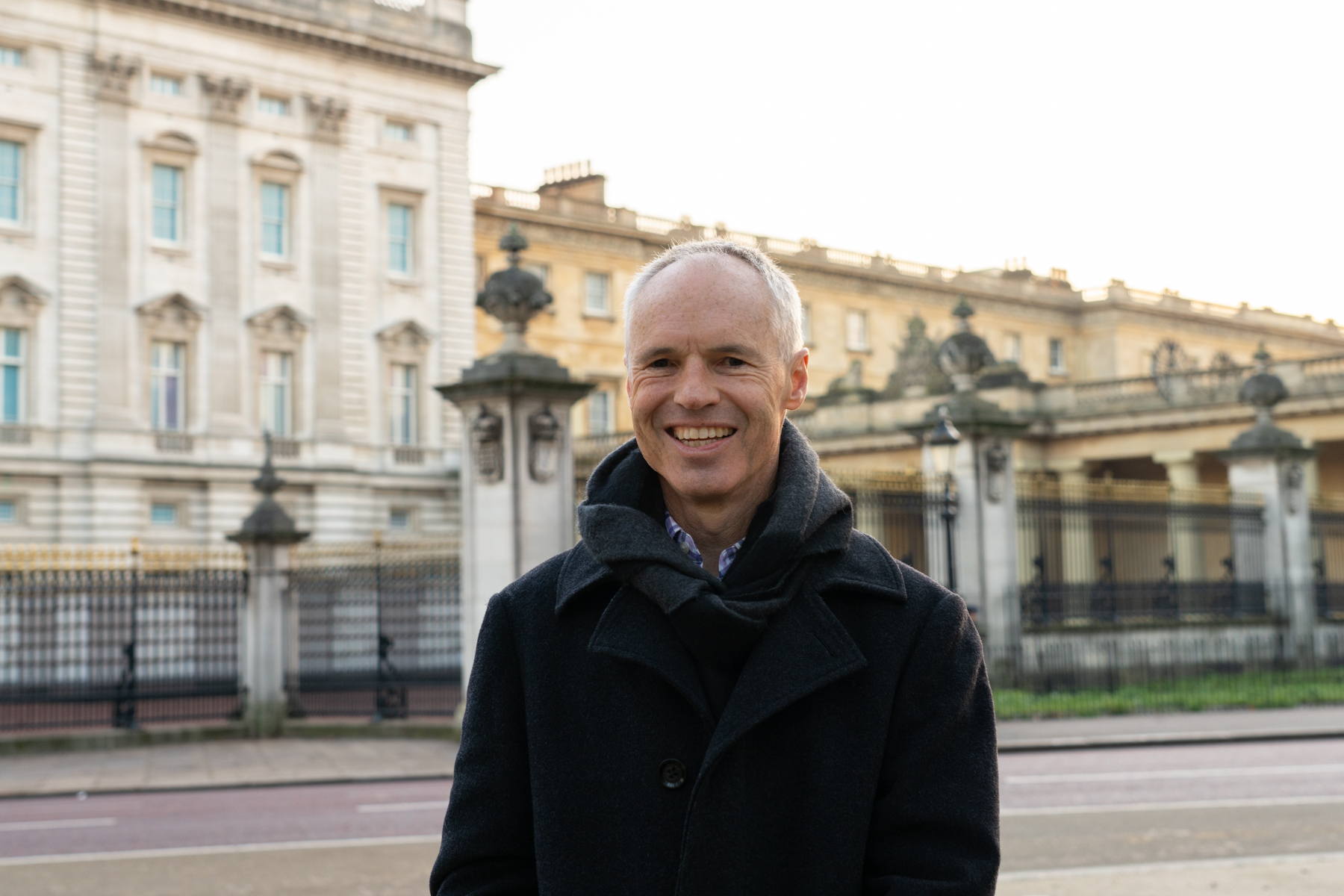 Keith outside Buckingham Palace.