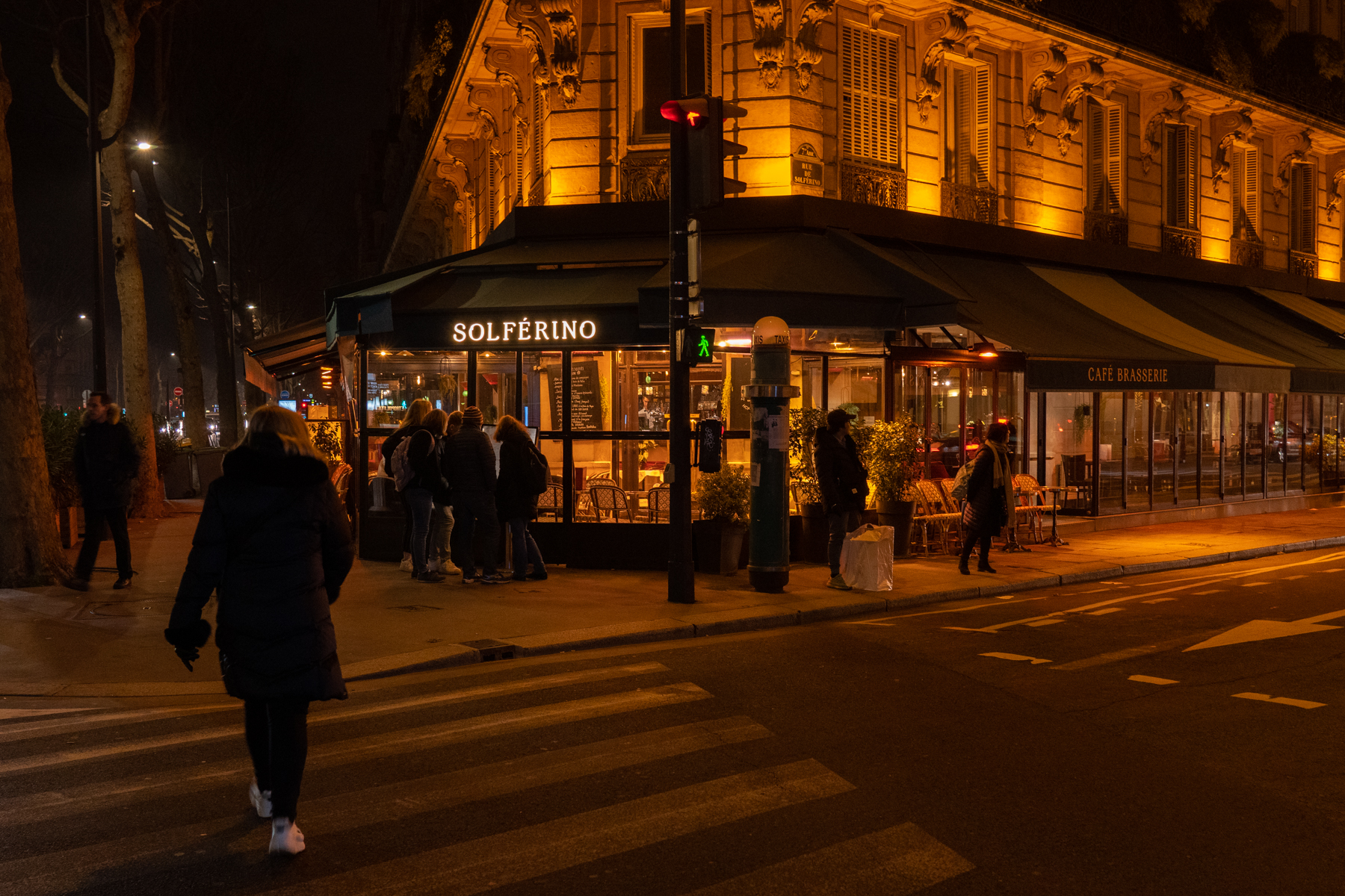 Andrea walking down Boulevard Saint-Germain.
