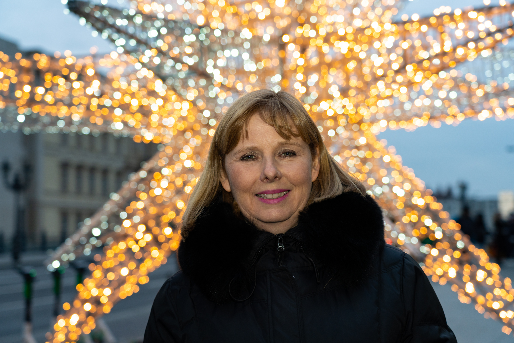 Andrea at Alexanderplatz.