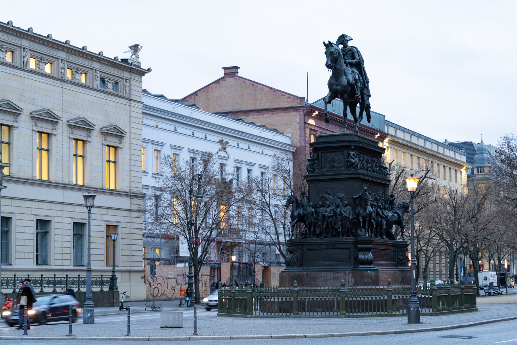 The equestrian statue of Frederick the Great.