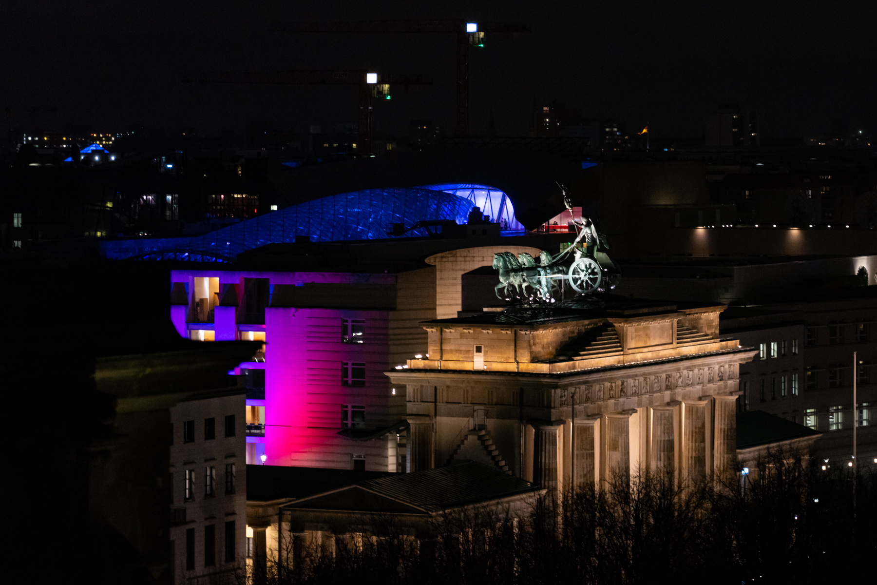 Looking back to the Brandenburg Gate from the Reichstag.