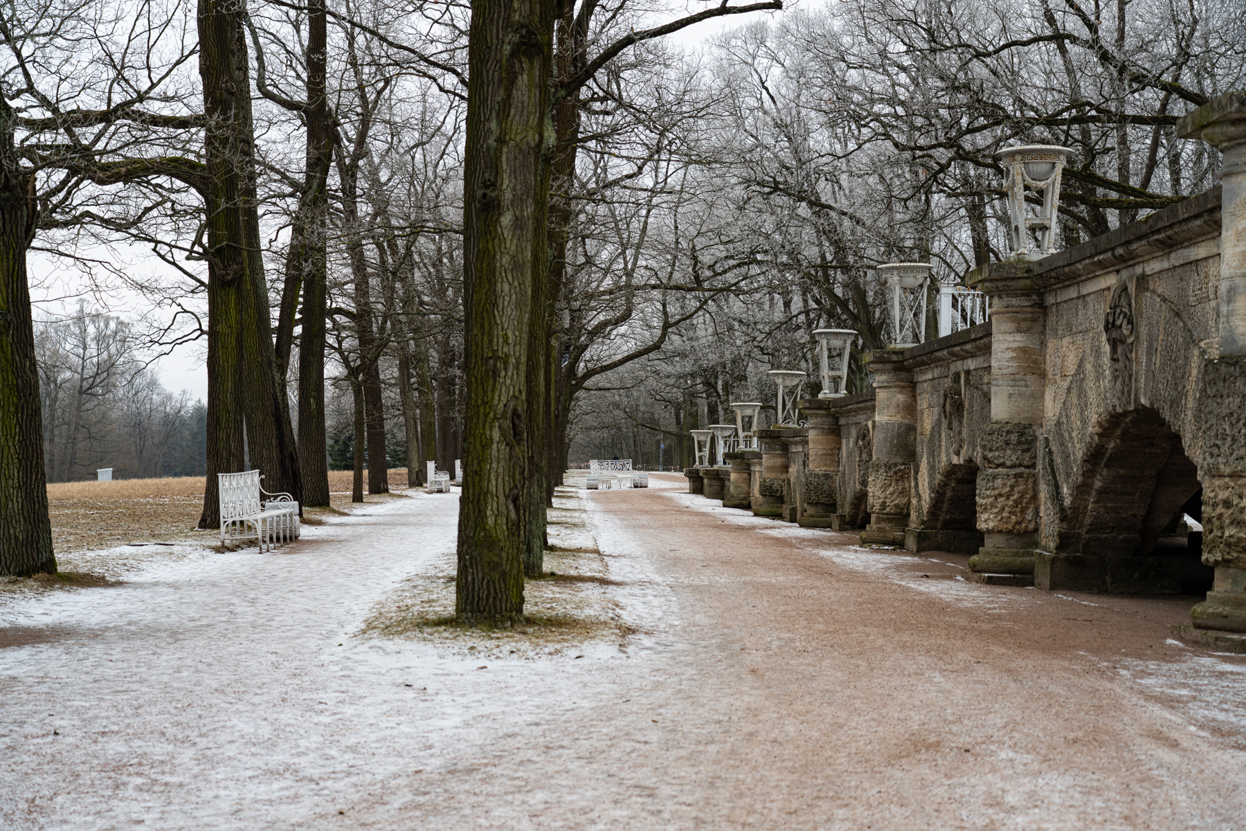 In the gardens of the Catherine Palace.