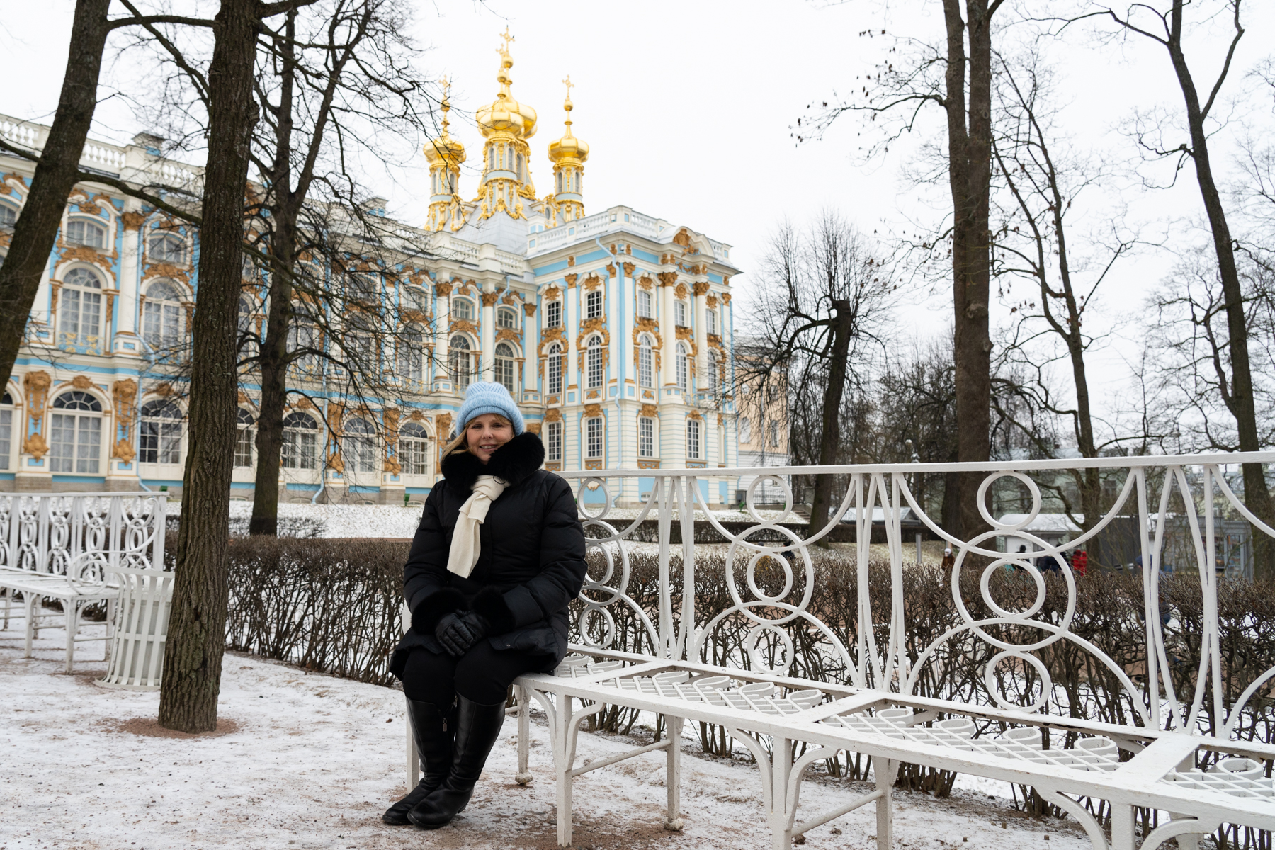 Andrea in front of the Catherine Palace.