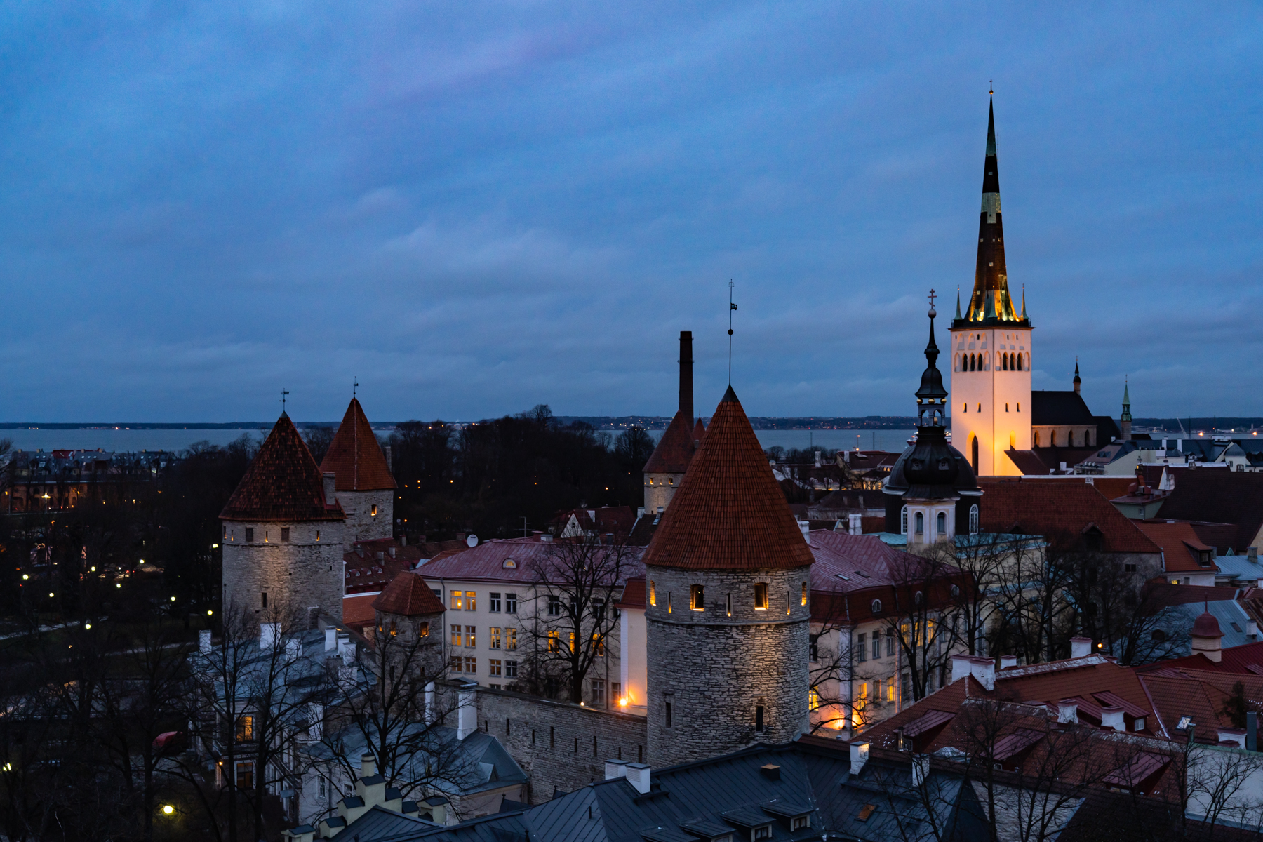 Looking over the Tallinn old town.