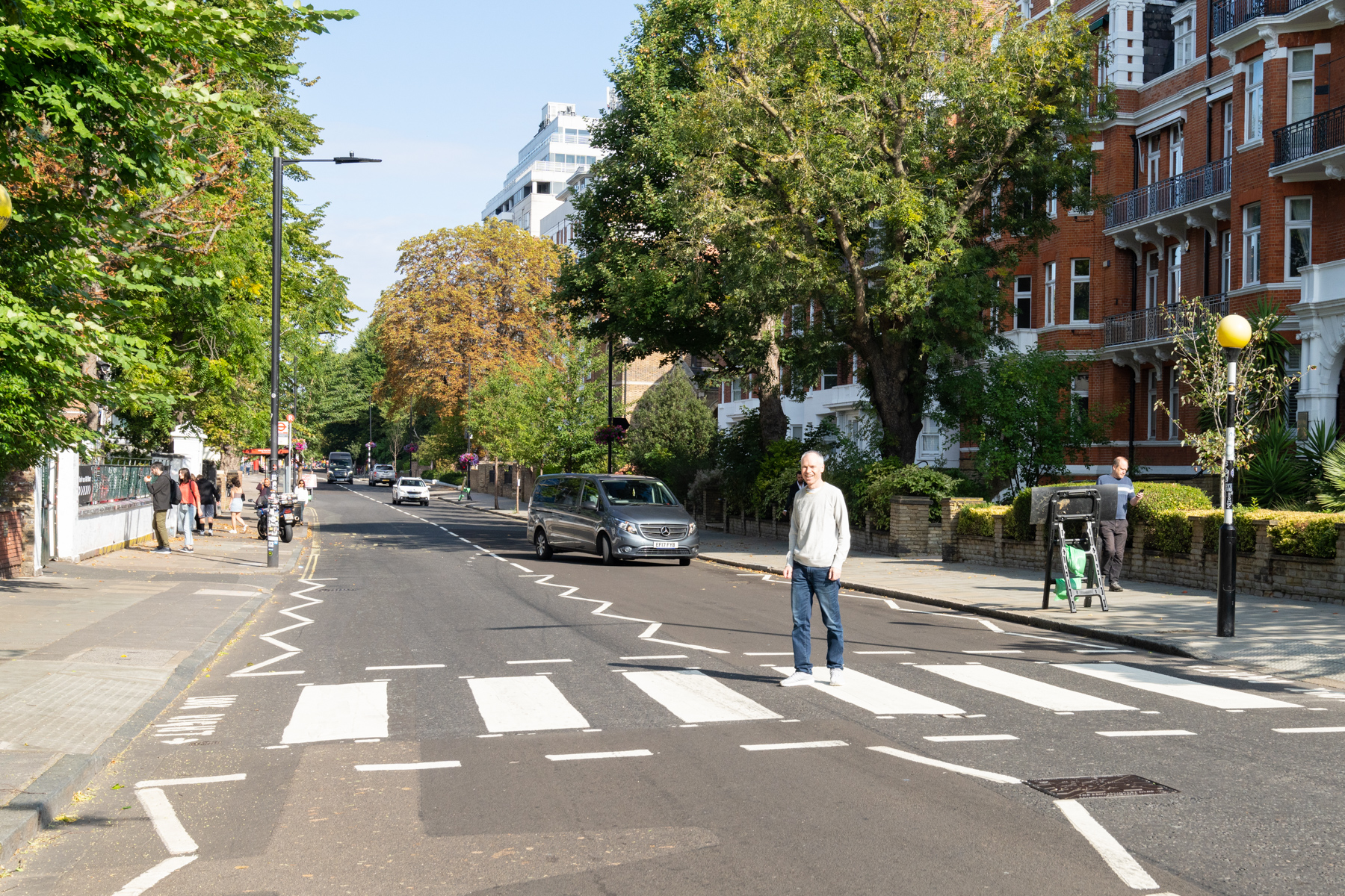 Crossing Abbey Road.