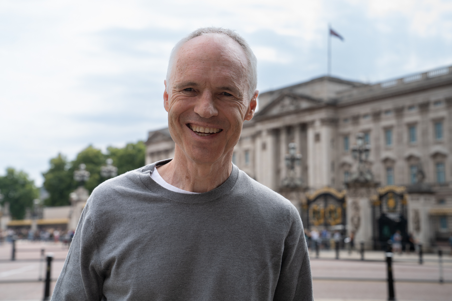 Keith outside Buckingham Palace.