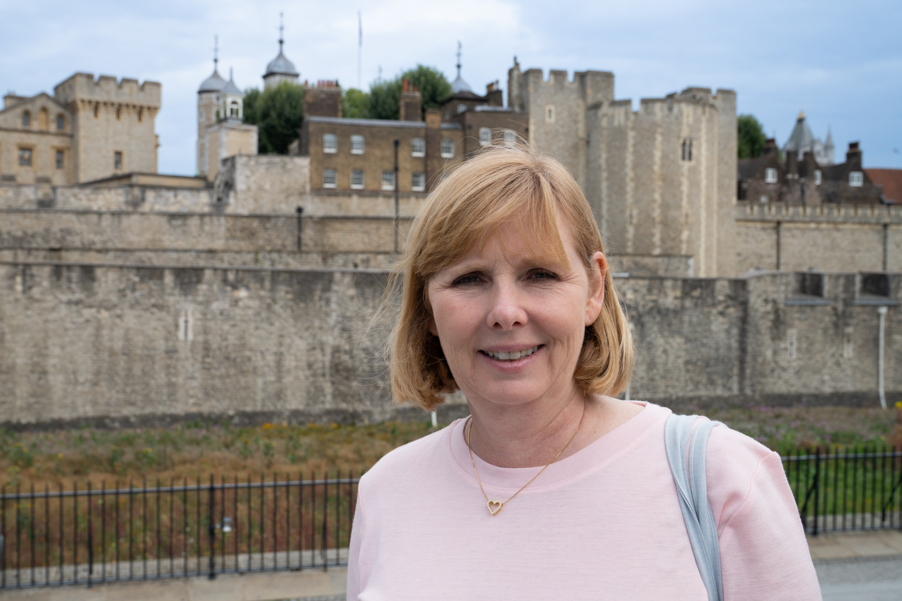 Andrea outside the Tower Of London.