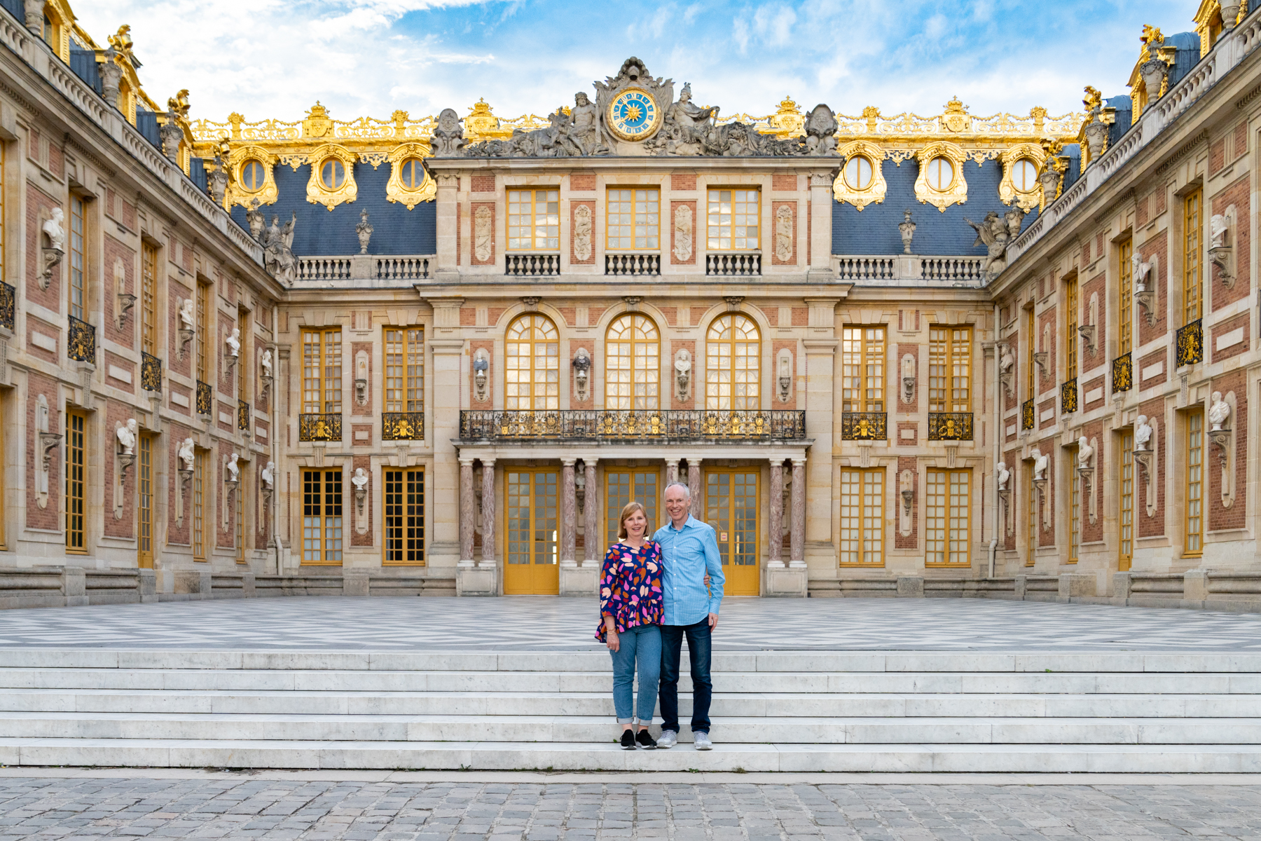 At the main entrance to the palace.