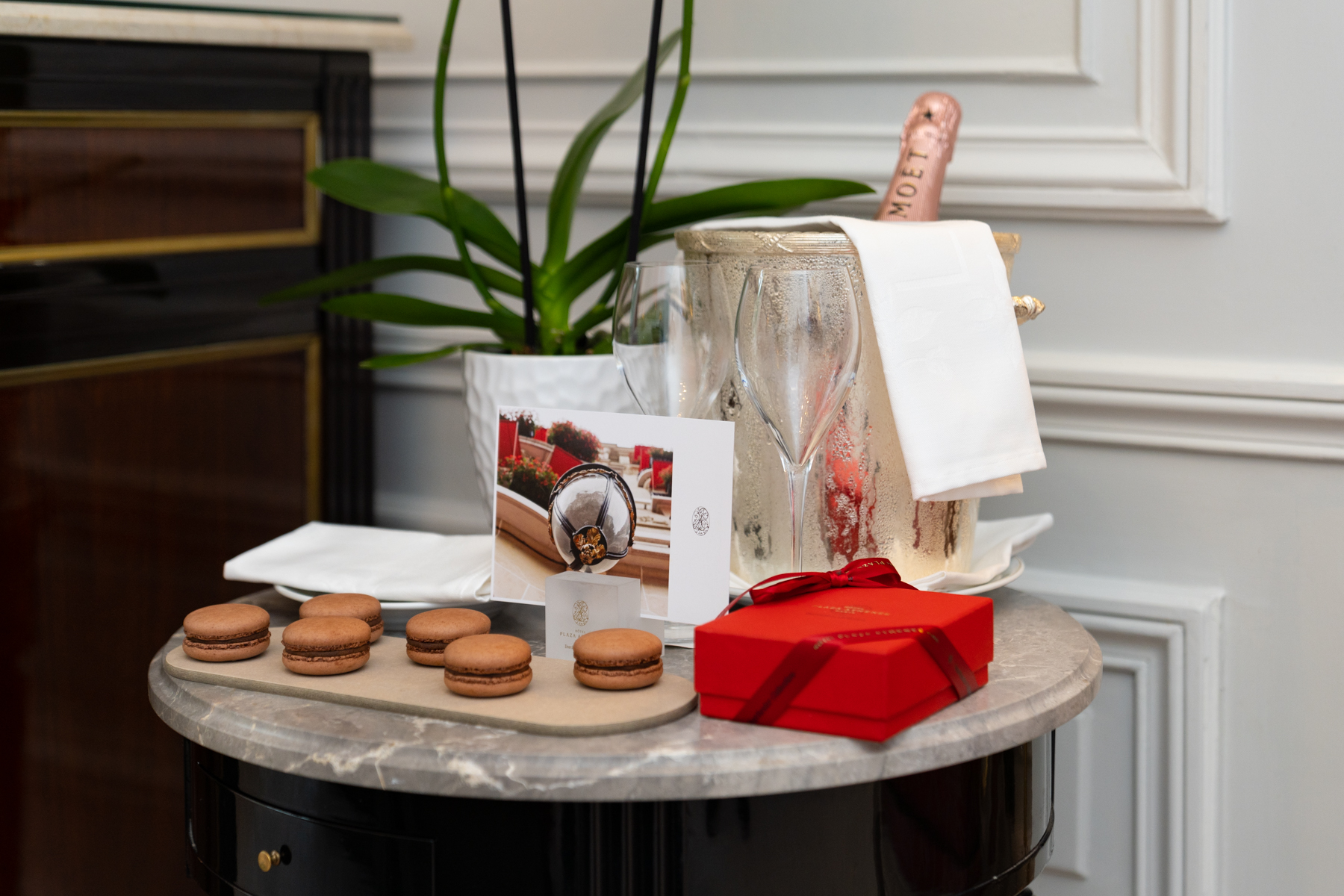 The macarons in our hotel room.