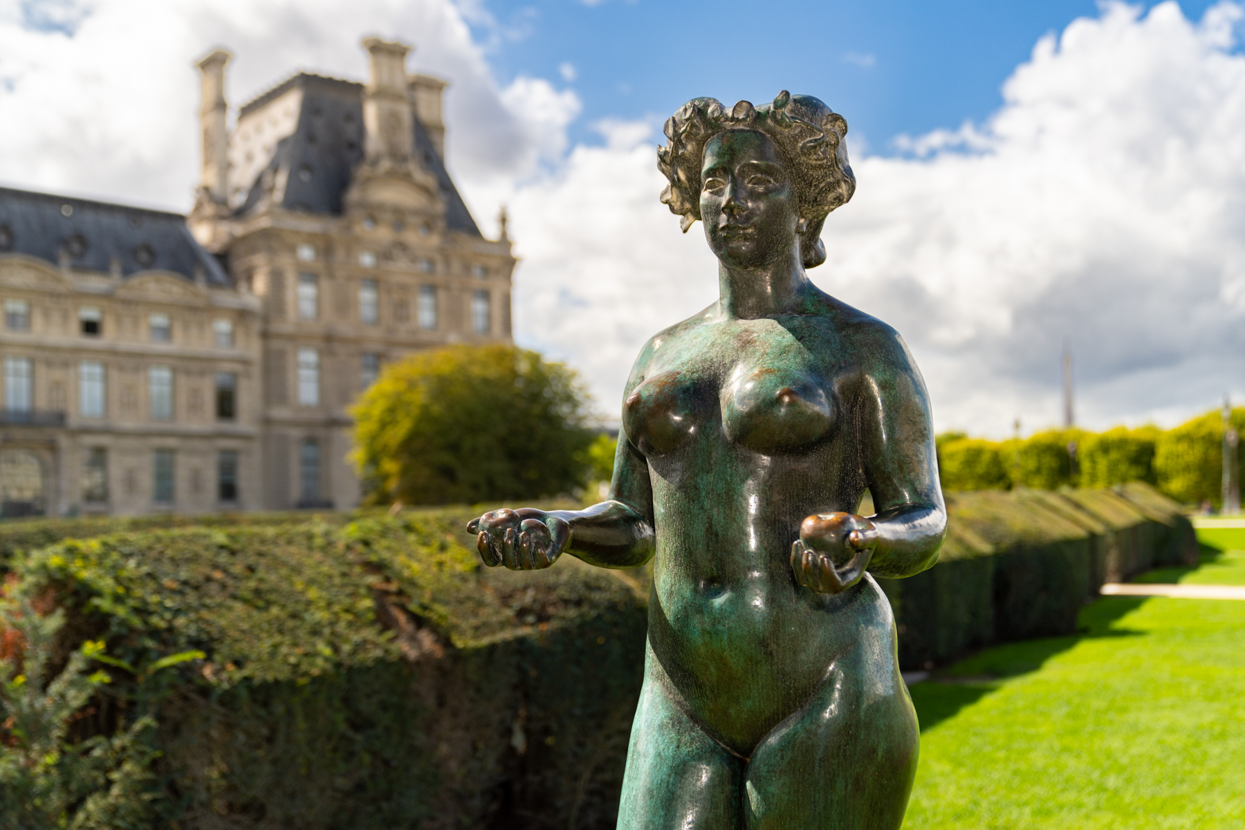 Walking in the Jardin des Tuileries.