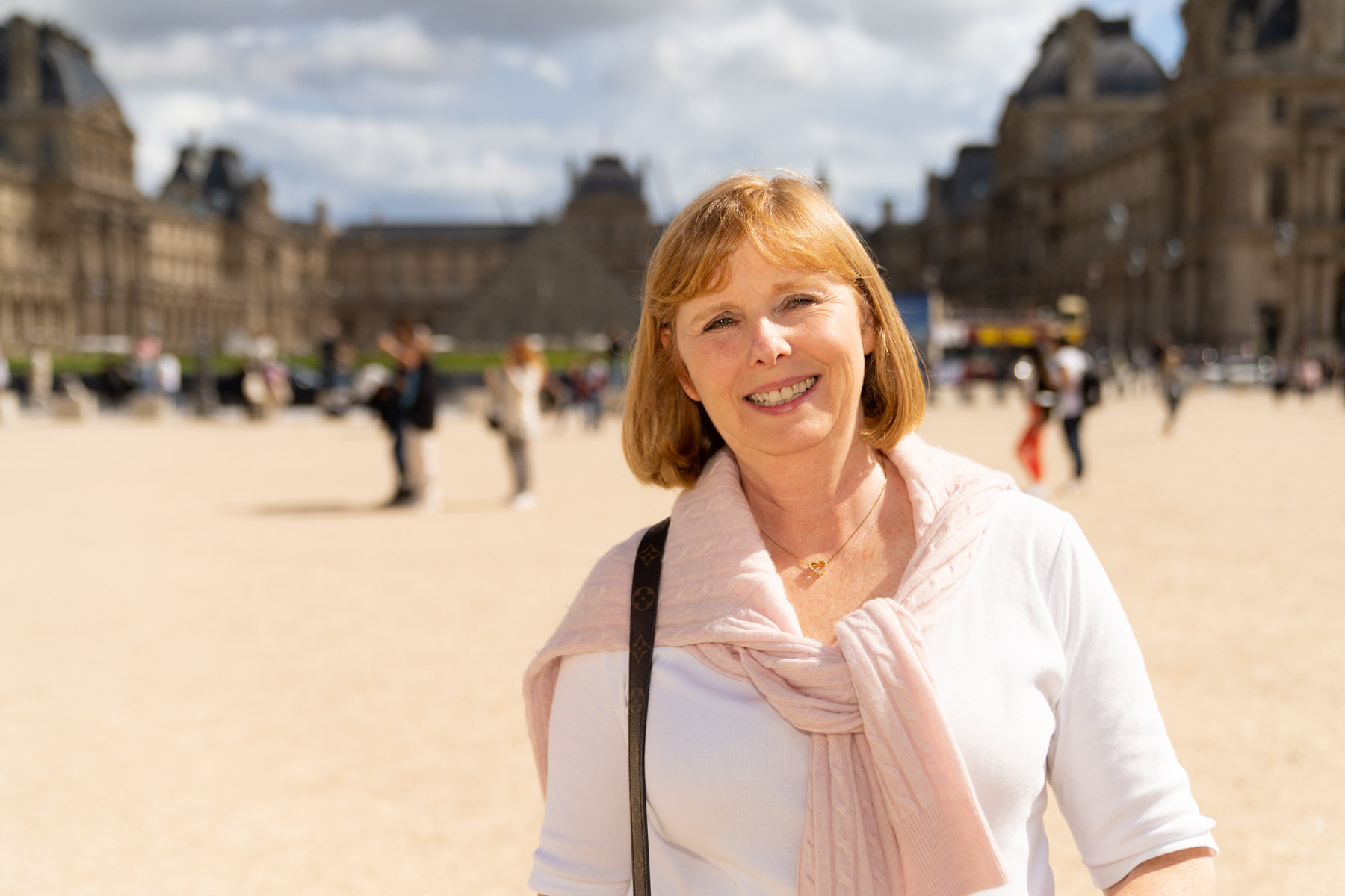 Andrea, outside The Louvre.