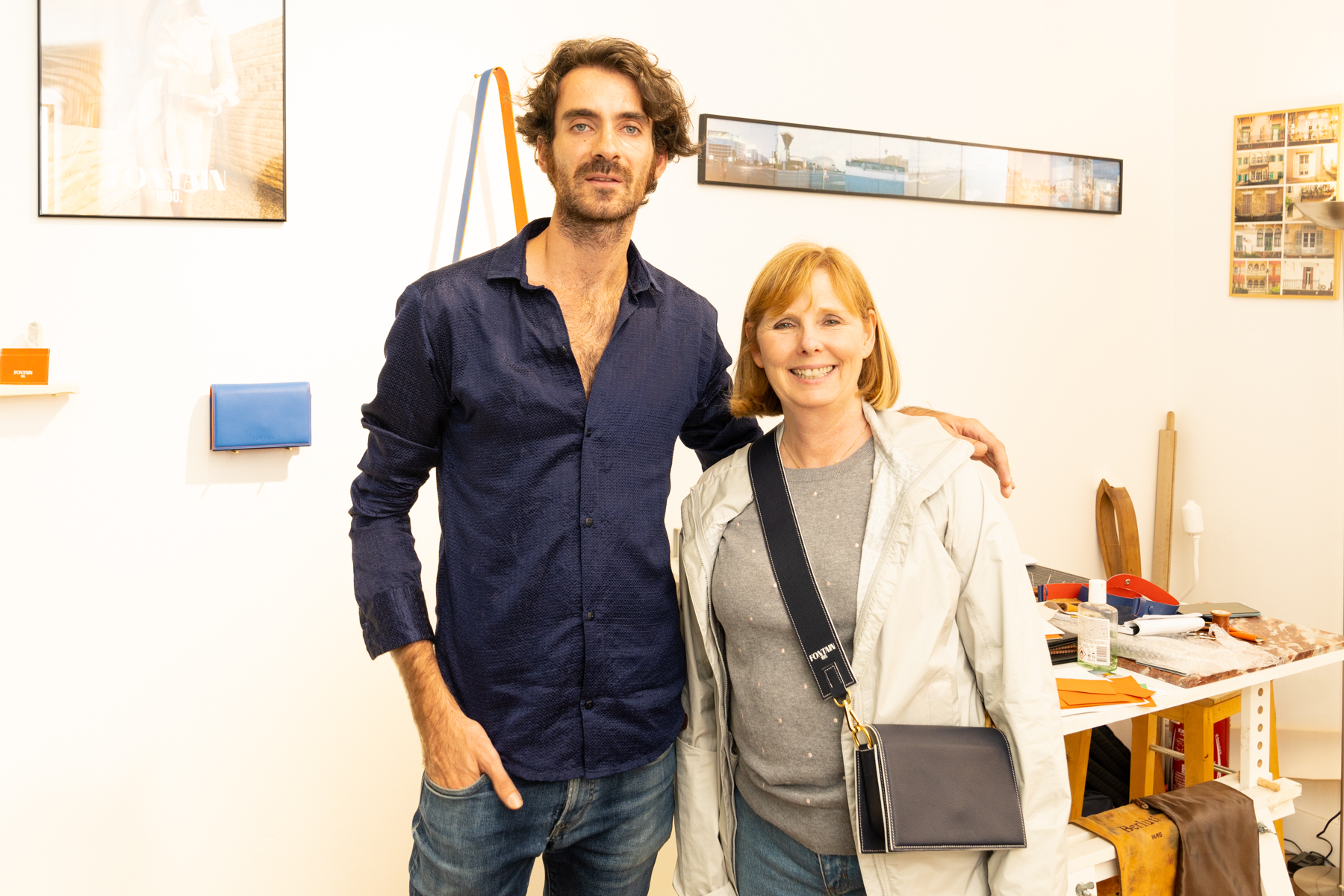 Andrea, with Francois the handbag maker.