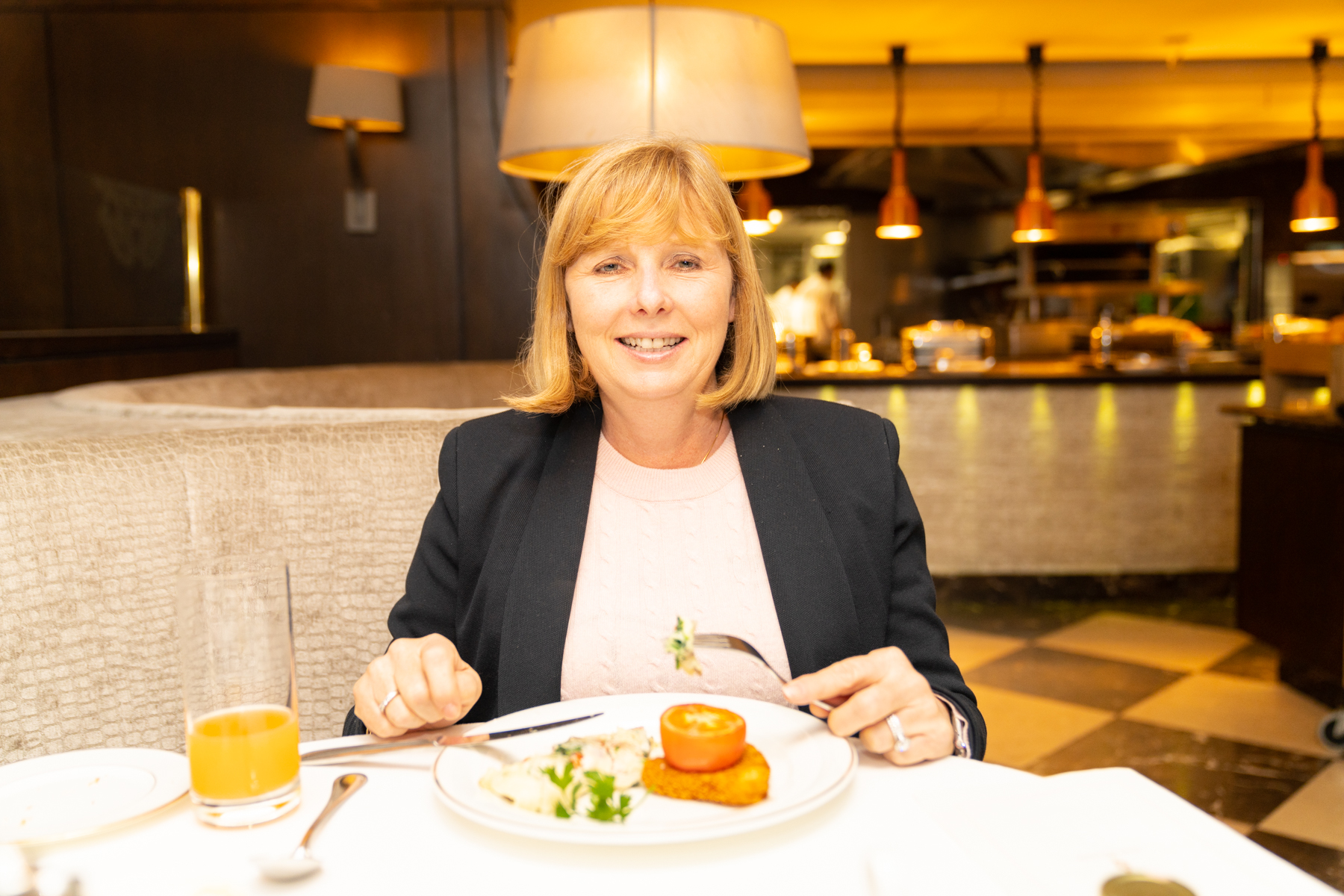 Enjoying breakfast at The Shelbourne Hotel.