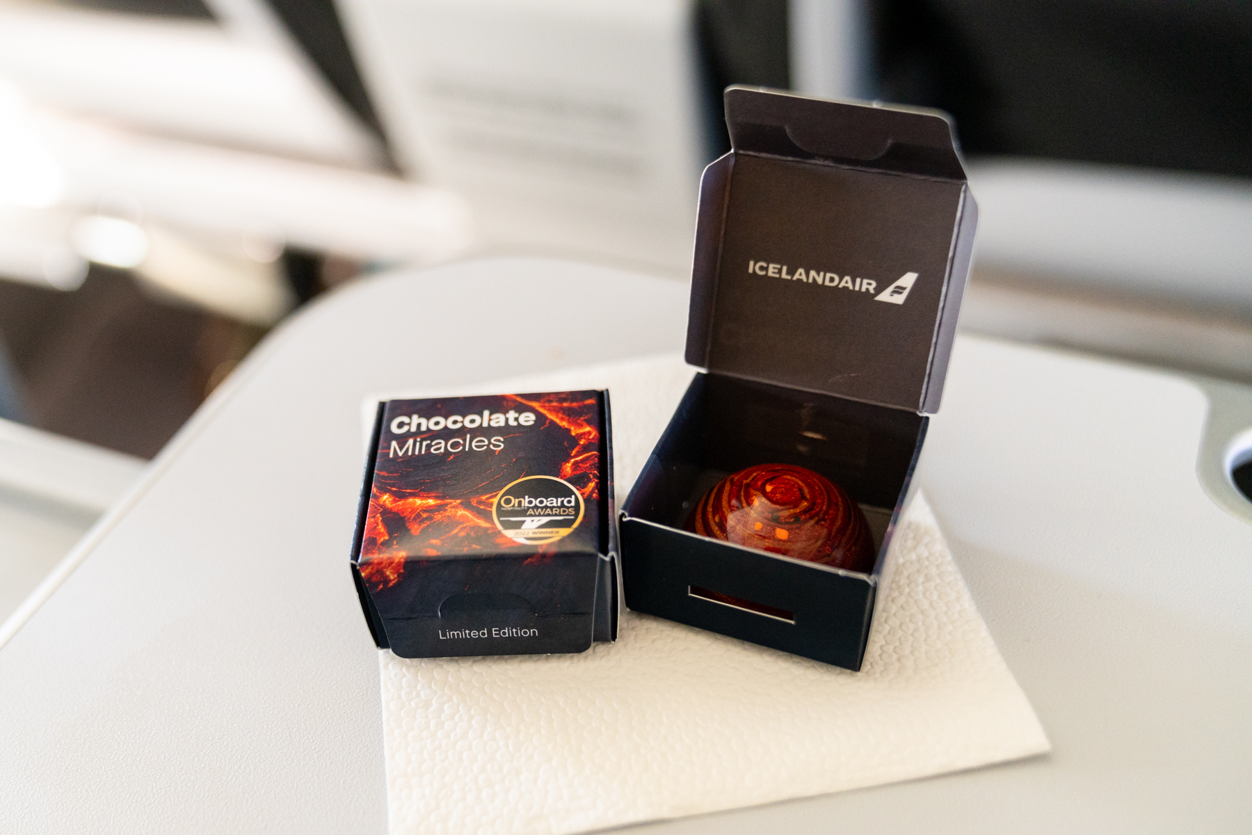 Chocolates on the flight to Iceland!