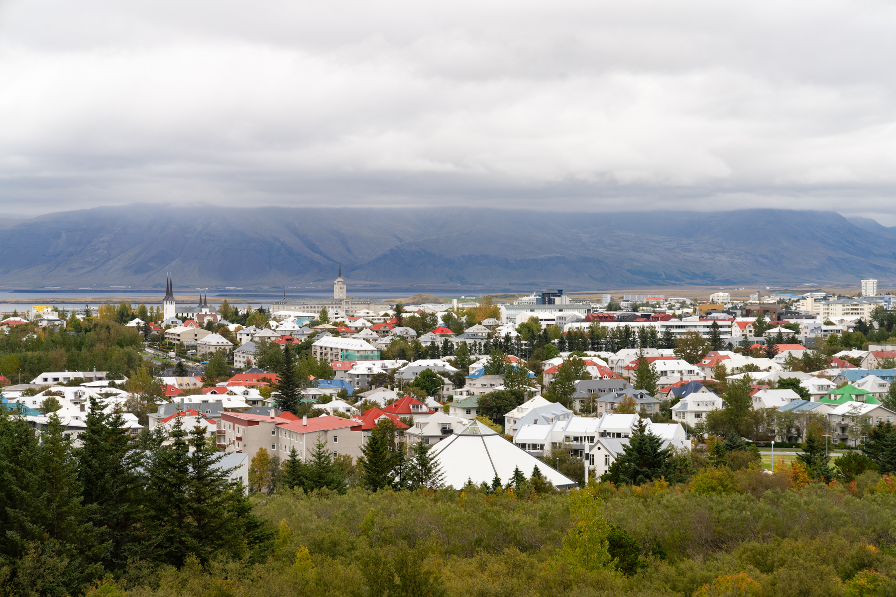 Views over Reykjavik from the top of Perlan.