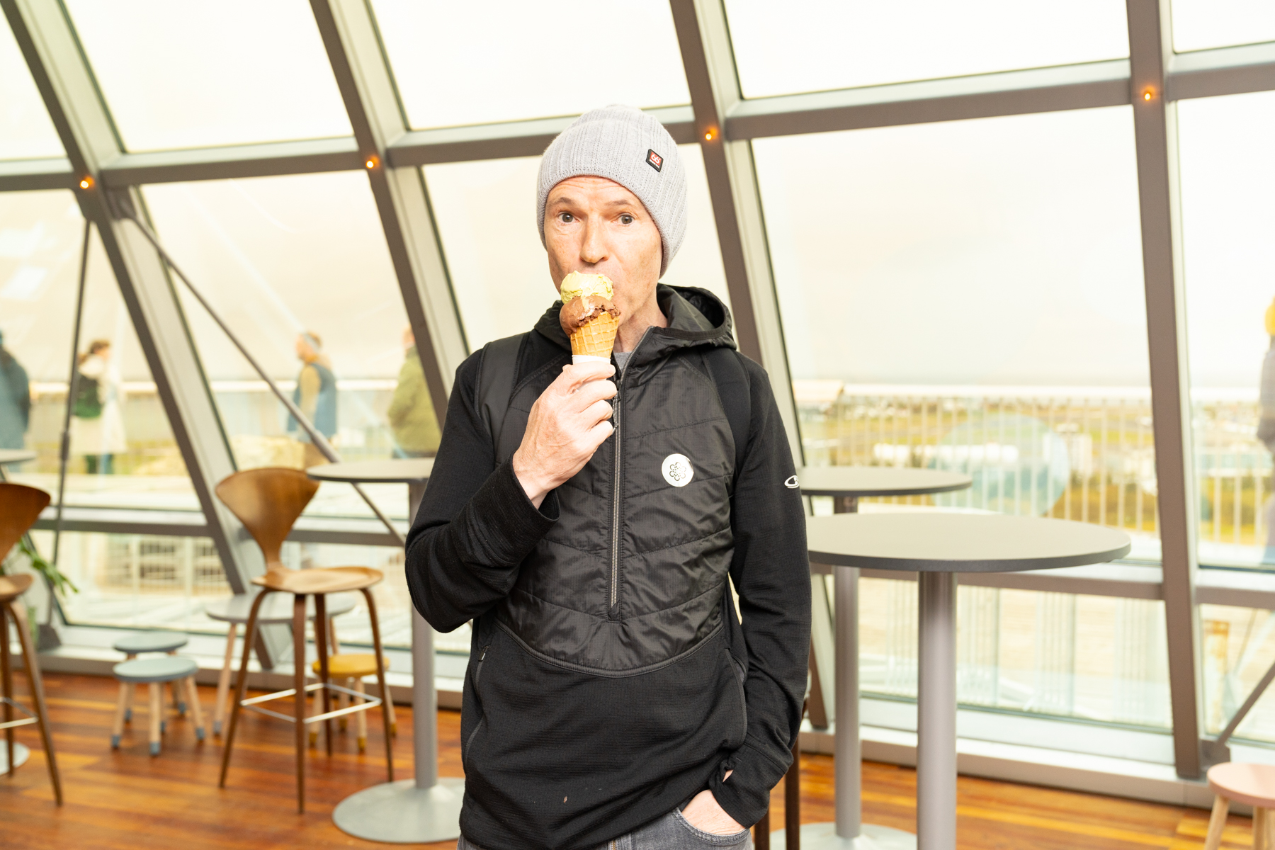 Keith enjoying an ice-cream!
