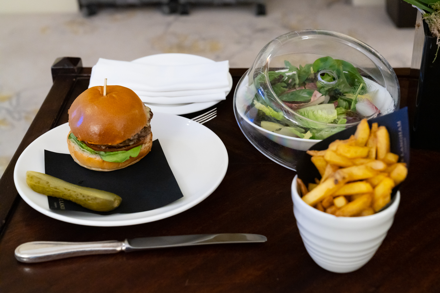 Room service for dinner.