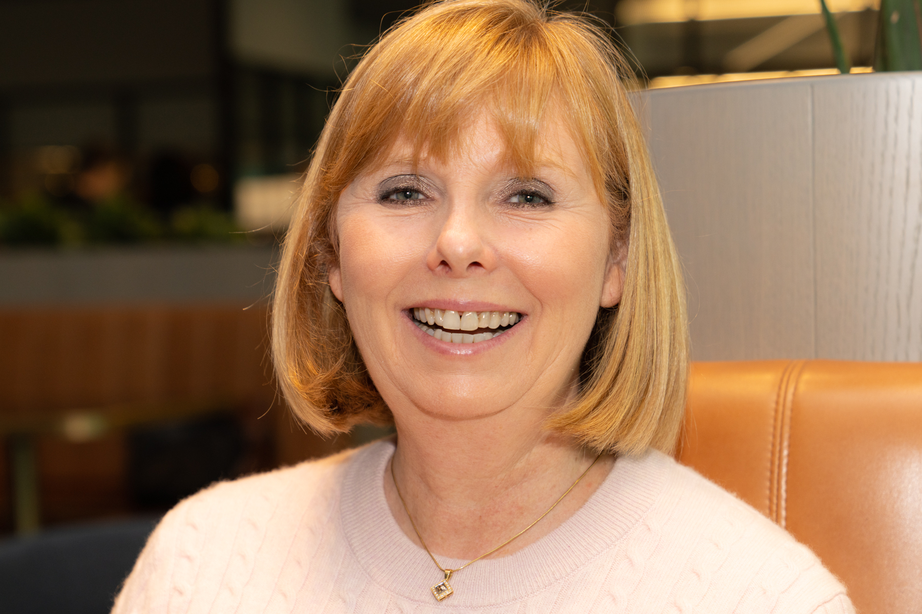 Andrea in the lounge in Melbourne.