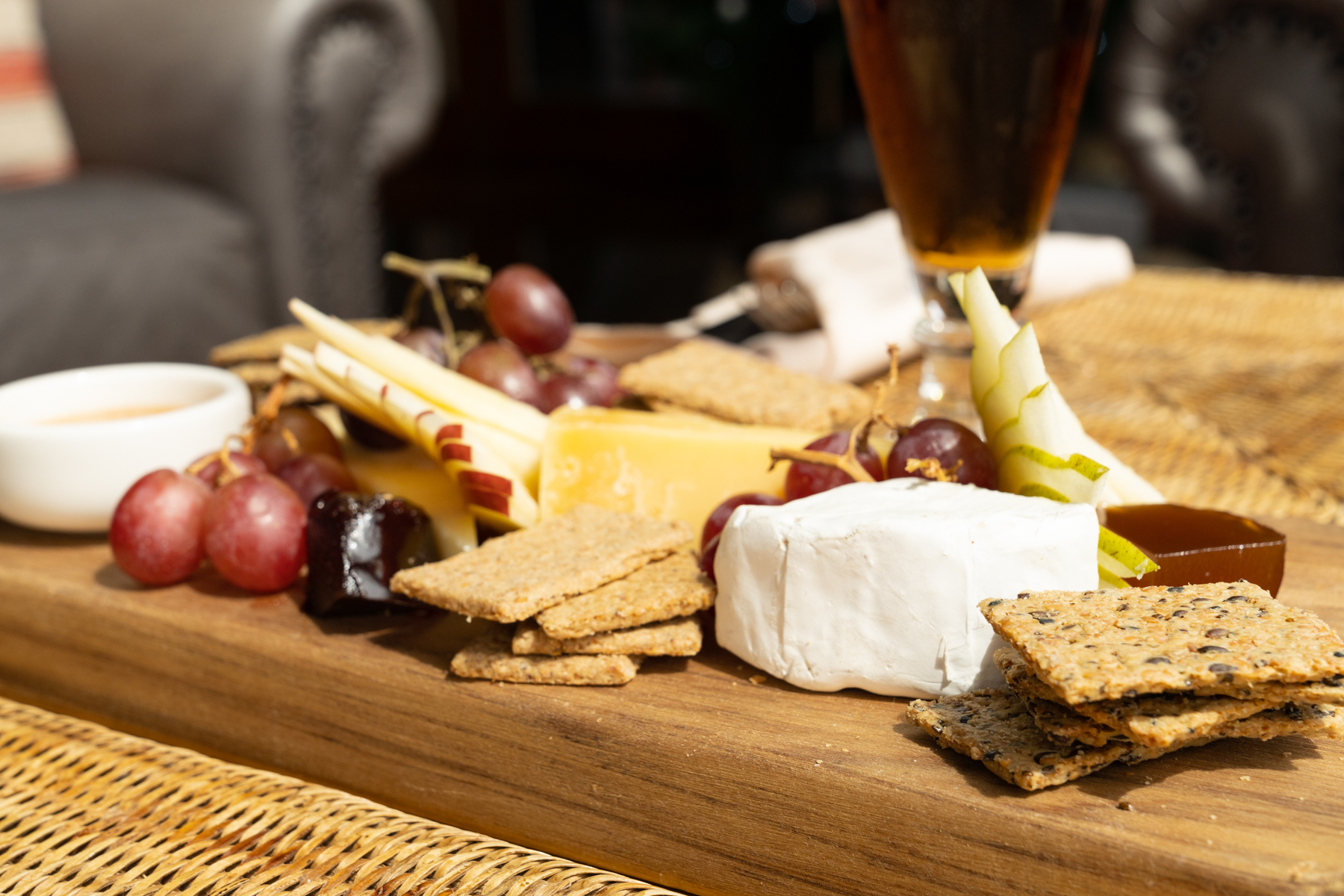 We enjoyed a nice cheese board, siting in the lounge.